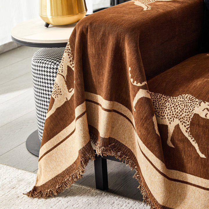 Home decor cheetah print sofa cover, anti-pilling for durable couch protection.