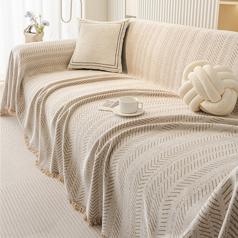 Durable pet-friendly chenille sofa cover, providing scratch resistance and easy maintenance