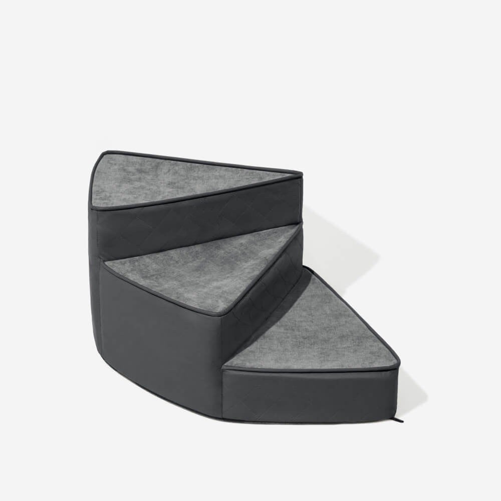 Folded pet steps &amp; ramp, demonstrating space-saving design for small homes