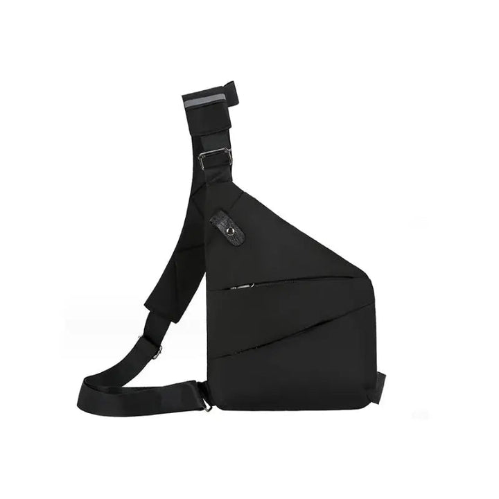 Elegant black anti-theft crossbody bag, combining style with top-notch security features.
