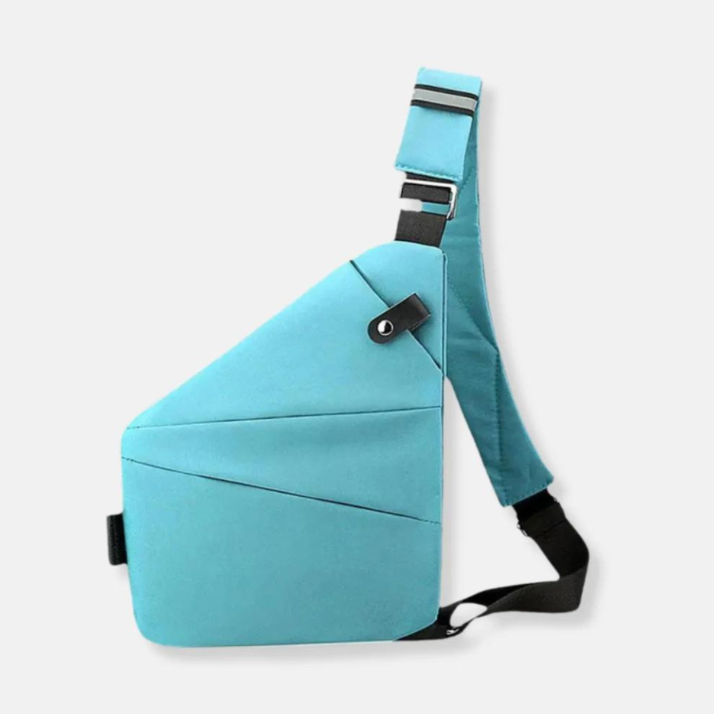 Slim anti-theft travel shoulder bag, black, designed for secure urban adventures & daily use.