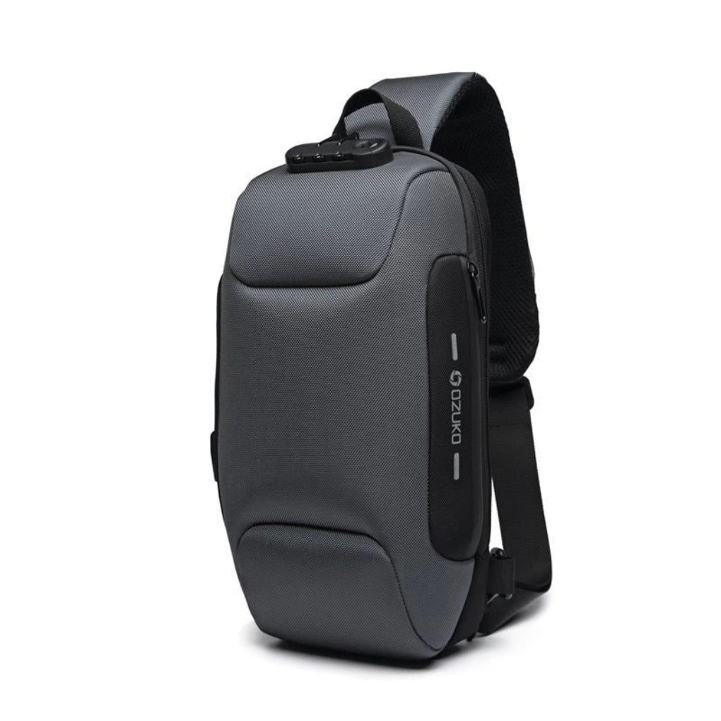 Stylish unisex anti-theft sling bag with integrated USB charging port. Perfect for travel, commuting, and secure essentials.