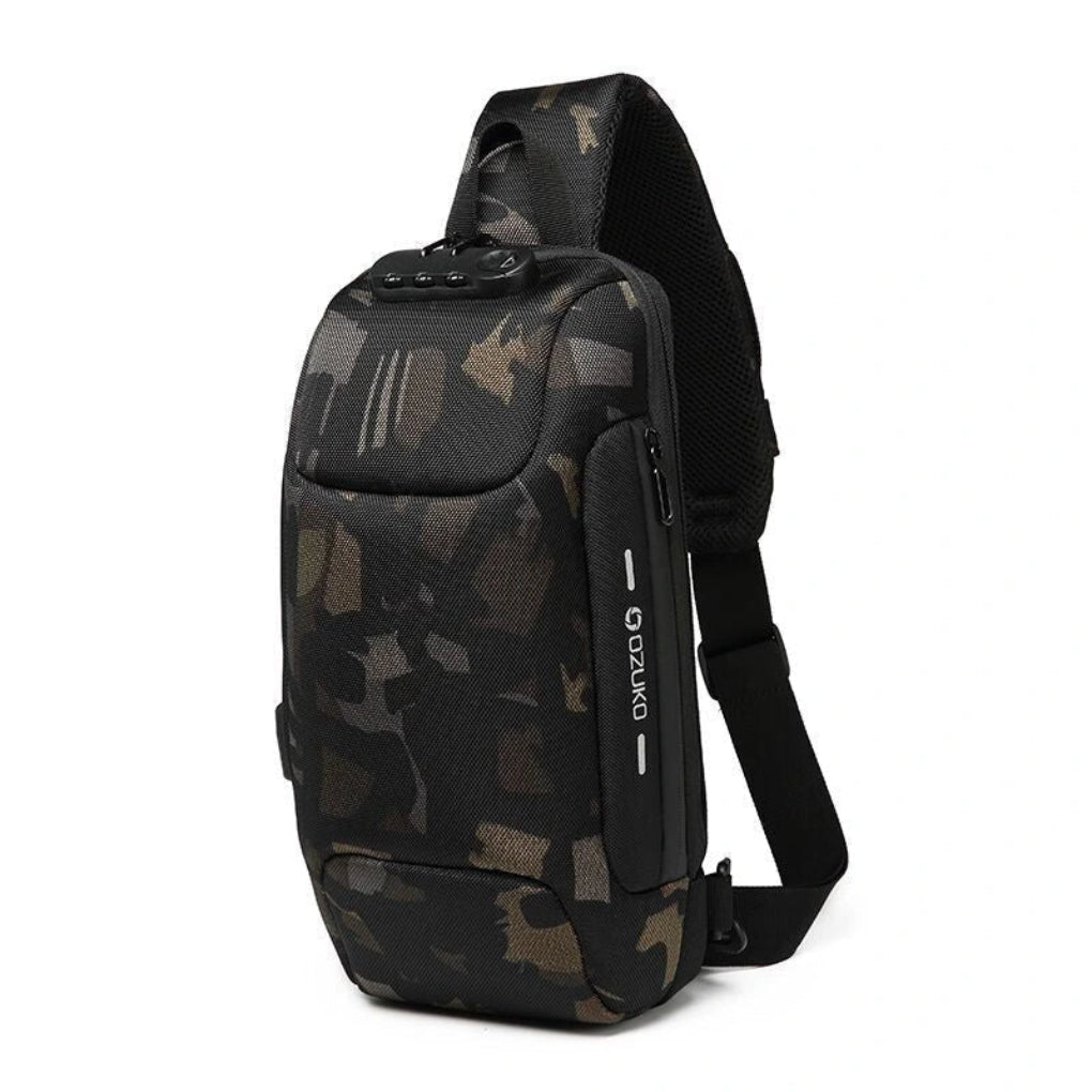 Versatile anti-theft sling bag for daily carry, featuring adjustable strap, lock & USB charging.