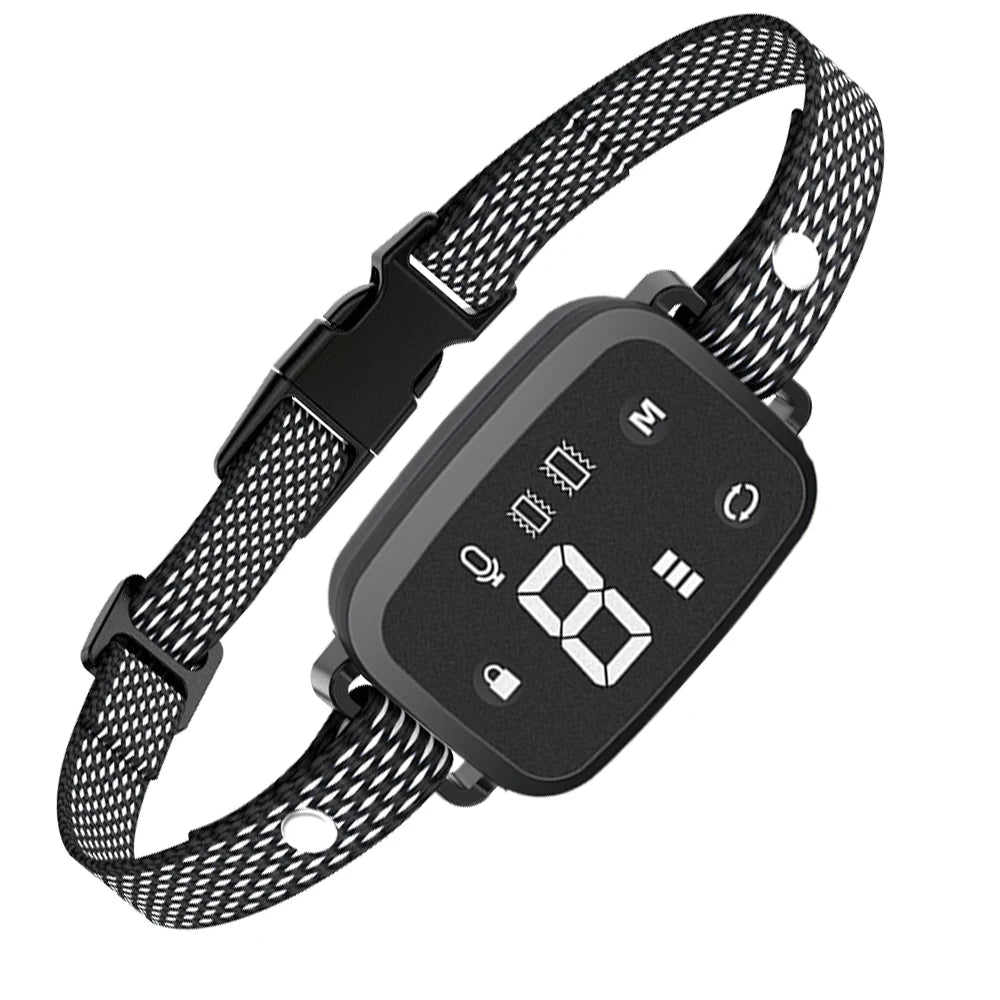Rechargeable waterproof anti-bark dog collar, a pet training aid for safe and humane bark control