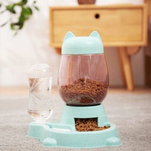 Unisex pet waterer and food dispenser combo, large capacity automatic feeder for pet supplies