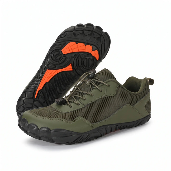 Barefoot hiking trainers for men & women, featuring a wide toe box for ultimate comfort and natural foot spread.