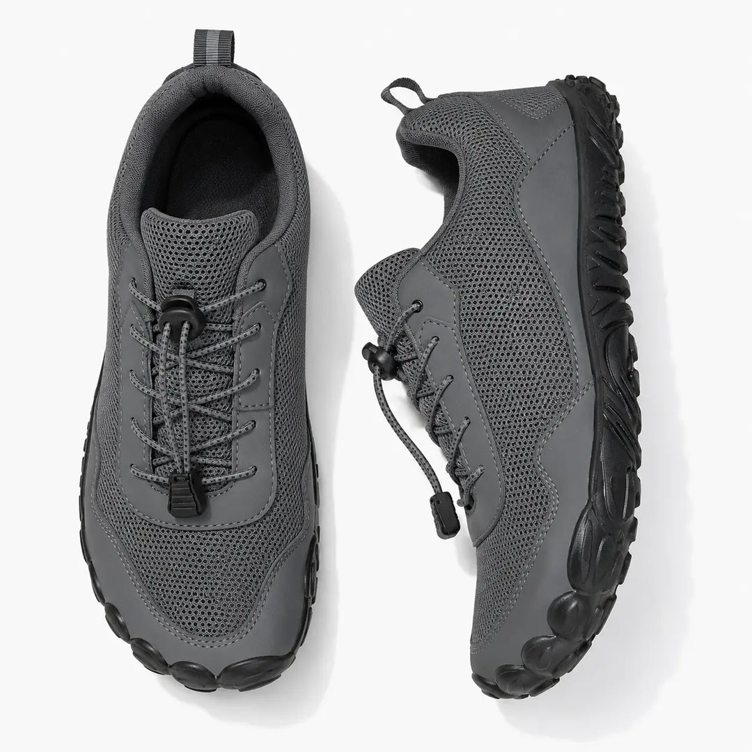 Barefoot hiking trainers providing superior comfort with a wide toe box, perfect for long outdoor trails.
