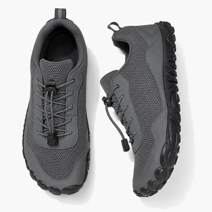 Barefoot hiking trainers providing superior comfort with a wide toe box, perfect for long outdoor trails.