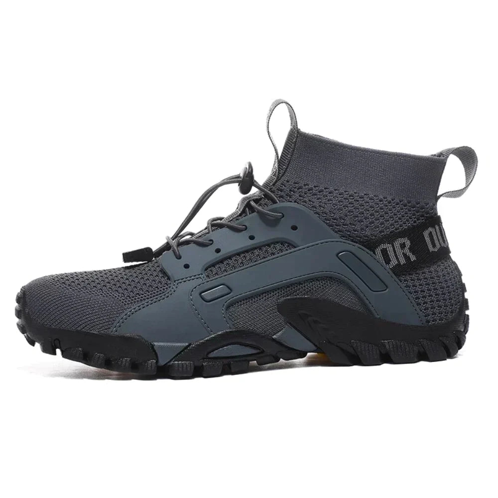 Grey unisex barefoot shoes, perfect for natural walking & lightweight comfort.