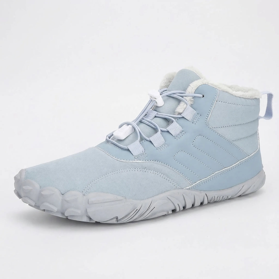 All-weather barefoot outdoor boots, unisex design, perfect for winter adventures with cold weather protection.