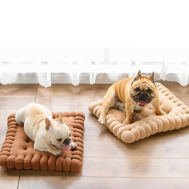 Unisex biscuit quilted dog bed, soft and comfortable for pets
