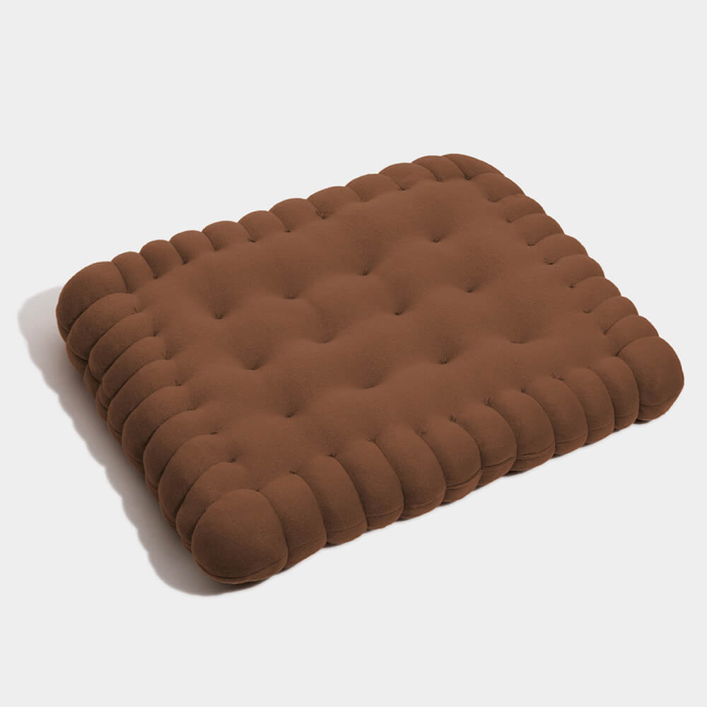 Quilted biscuit dog bed, essential soft pet supplies for restful sleep
