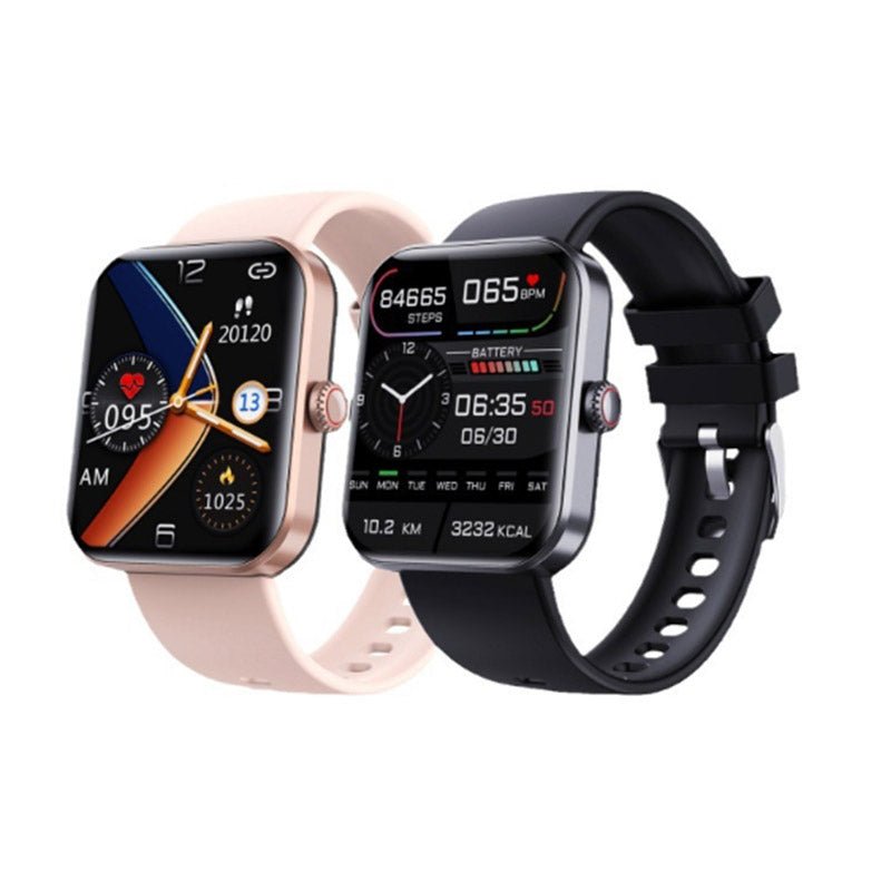 Sleek black GlucoWatch smartwatch, a unisex fitness tracker and non-invasive blood glucose monitor for health.