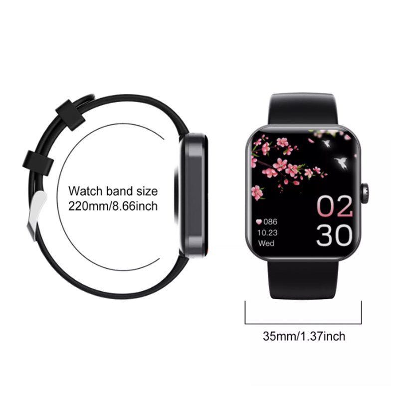 GlucoWatch smartwatch with charging cable, a versatile health monitor & wearable tech for glucose tracking.