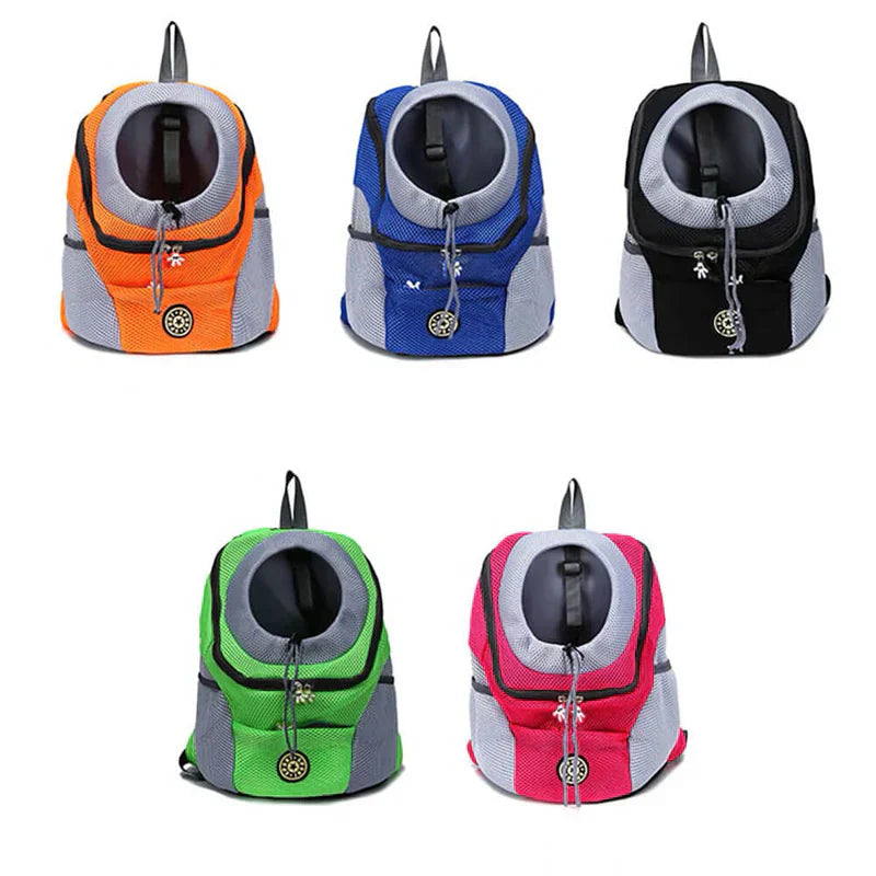 Unisex dog backpack carrier showcasing its ample space for a small dog, ideal for travel.