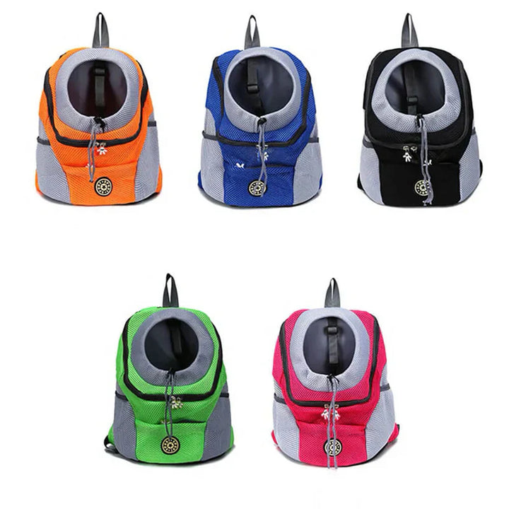 Unisex dog backpack carrier showcasing its ample space for a small dog, ideal for travel.