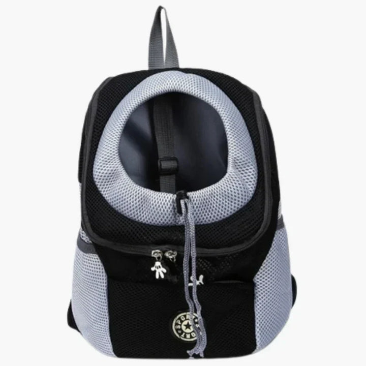 Pet accessory: a stylish and functional dog carrier backpack with storage pockets for essentials.