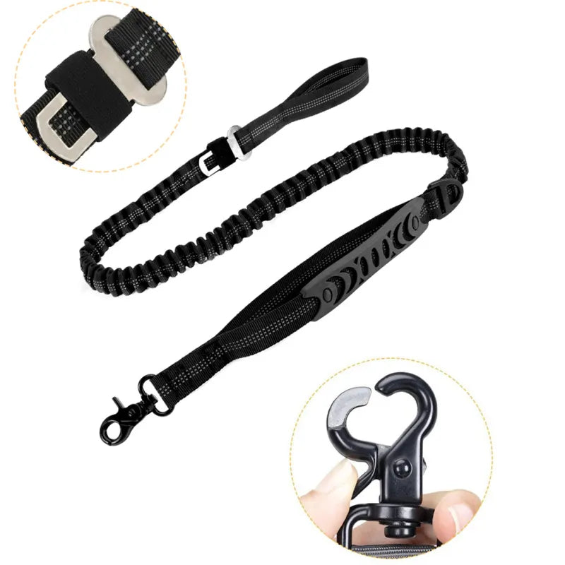 Unisex elastic dog leash for comfortable walks, designed to absorb sudden pulls, pet accessory