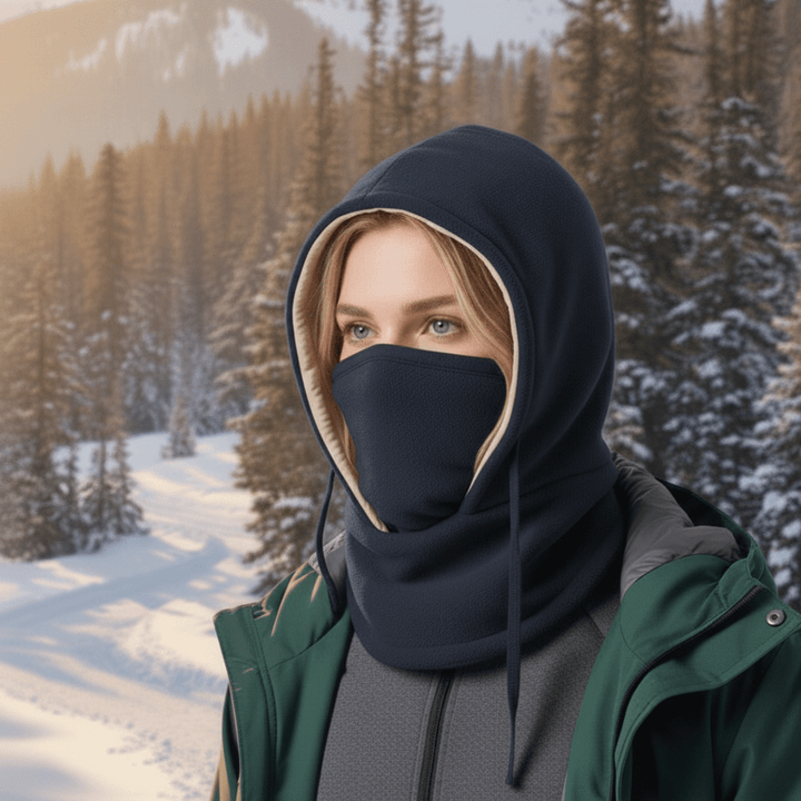 Thermal & windproof unisex hooded neck gaiter. Blizzcap headwear for ultimate winter outdoor protection.