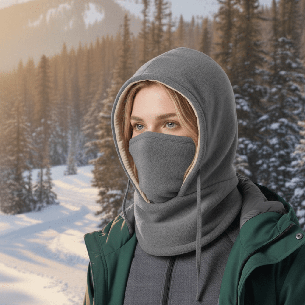 Versatile unisex hooded neck gaiter. Blizzcap headwear & face mask for all winter outdoor adventures.