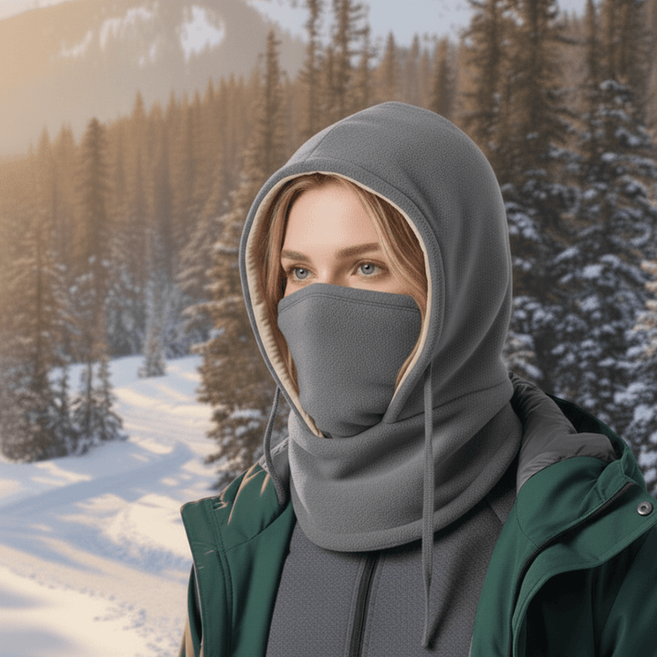 Versatile unisex hooded neck gaiter. Blizzcap headwear & face mask for all winter outdoor adventures.