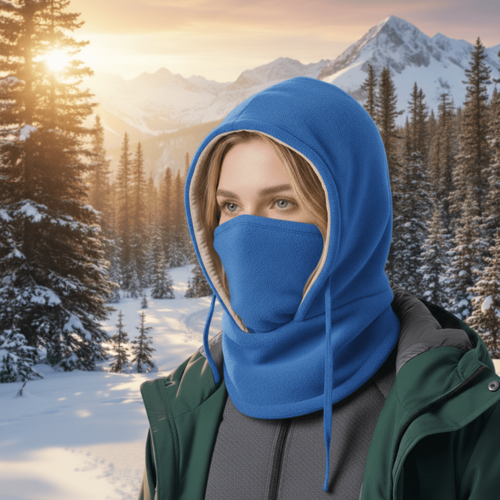 Stay warm with Blizzcap hooded neck gaiter. Unisex windproof thermal face mask for extreme cold weather.