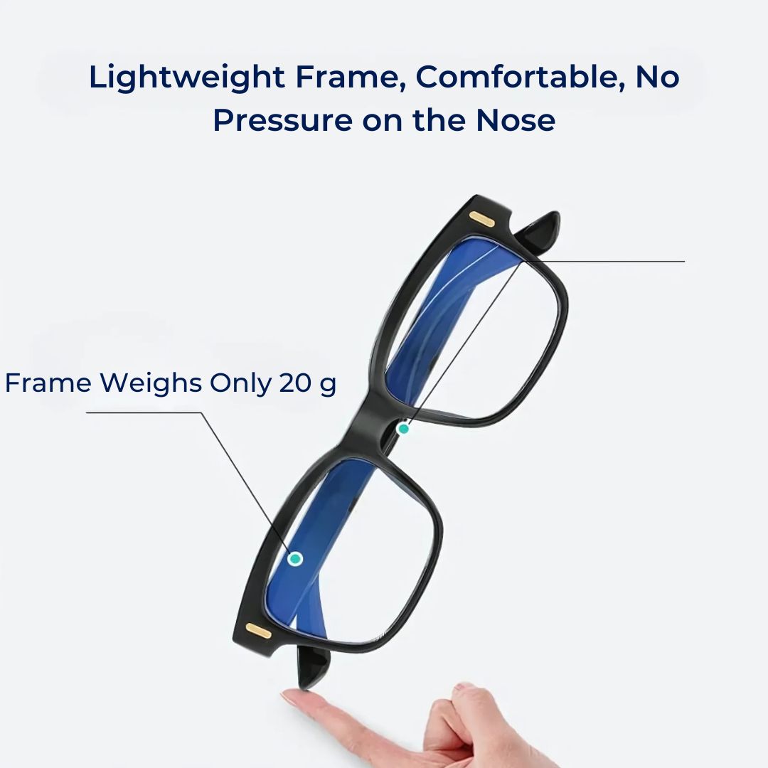 Anti-fatigue blue light glasses. Unisex design for better sleep & eye protection from digital strain.