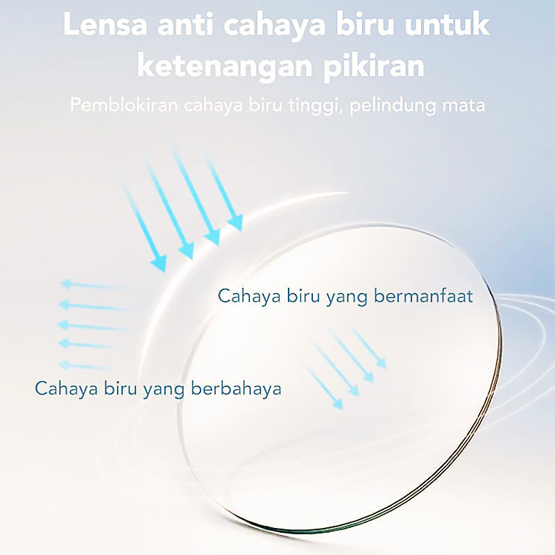 Unisex blue light glasses, reduces digital eye strain with a half-rim frame.