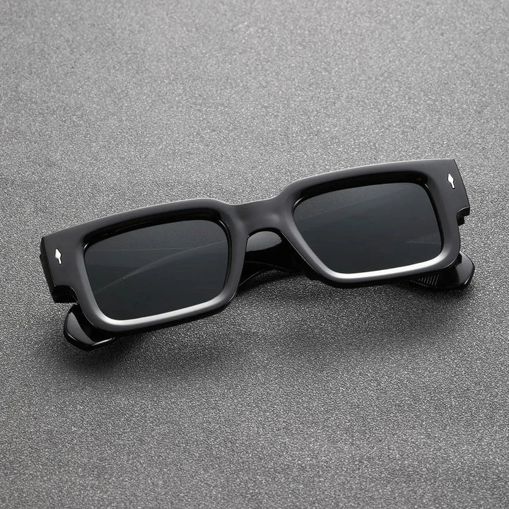 Fashionable bold rectangular sunglasses, essential shades for UV protection and a chic look.