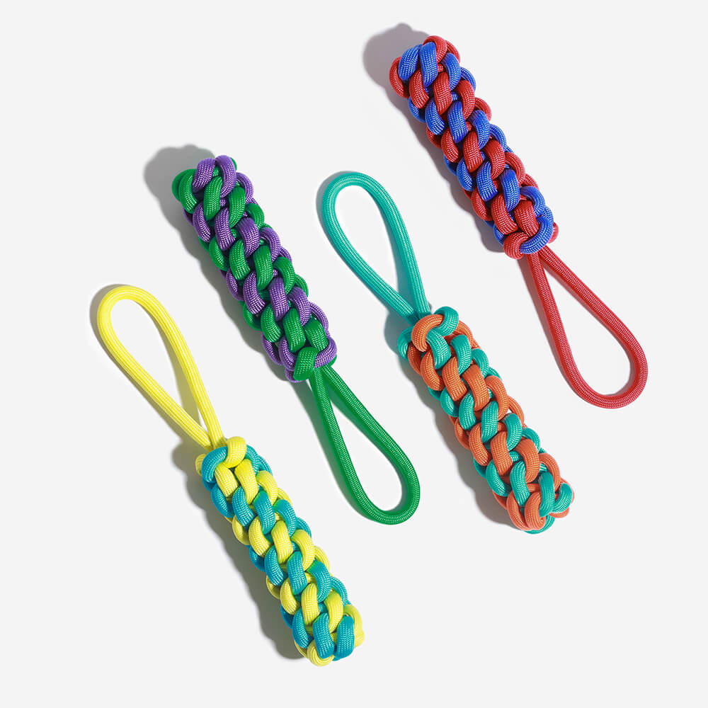 Interactive braided rope stick dog toy, tug-of-war and chew for dental hygiene, pet supplies.