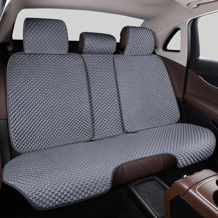 Texture shot of the cooling car seat cover, emphasizing its breathable and durable material.