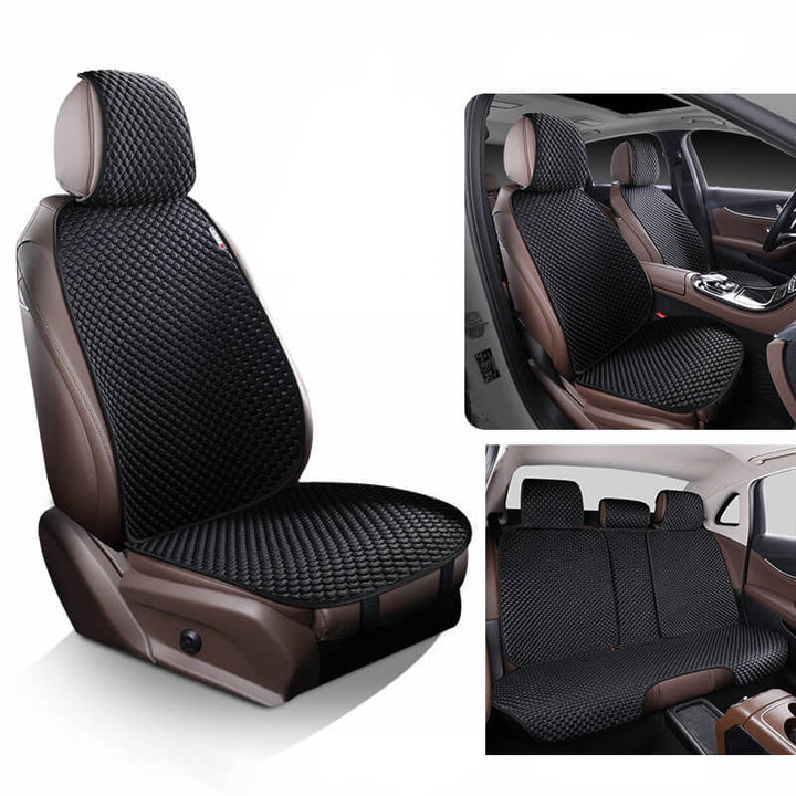 Universal fit car seat protector covering an entire seat, showcasing its interior protection capability.