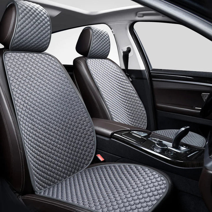 Breathable car seat cover, pet-friendly and washable, protects auto seats with anti-slip design.