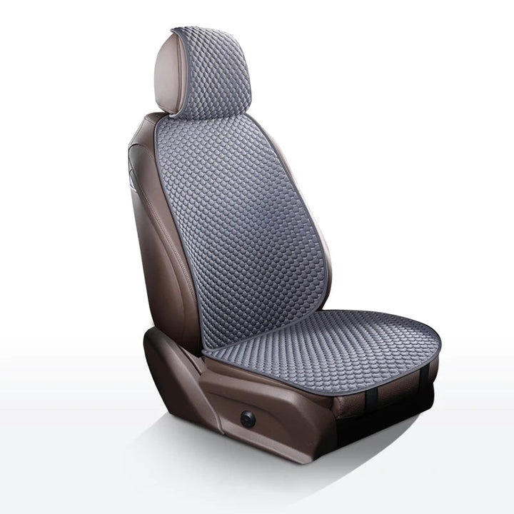 Cooling car seat protector for all seasons, universal fit auto accessory, enhances comfort.