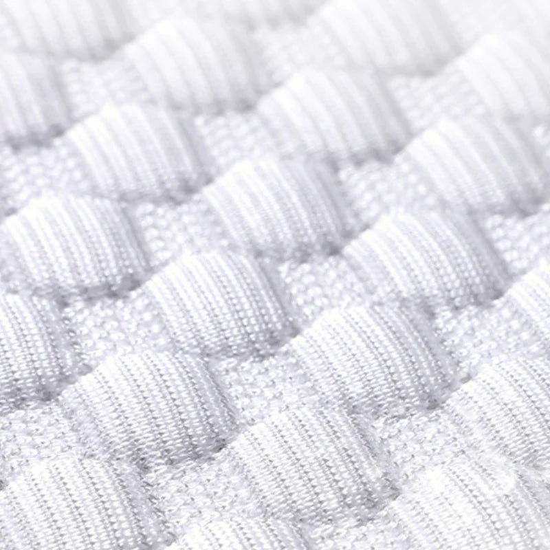 Close-up of the breathable fabric of a car seat cover, highlighting its cooling properties.