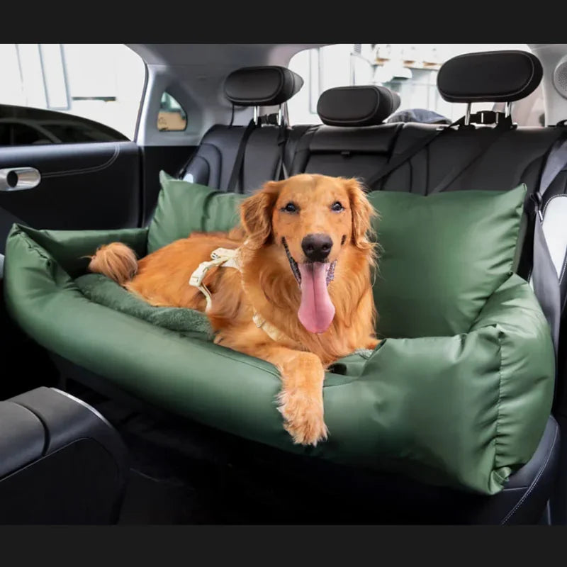 Pet safety car seat: breathable cotton carrier for backseat, ensuring secure and comfortable travel