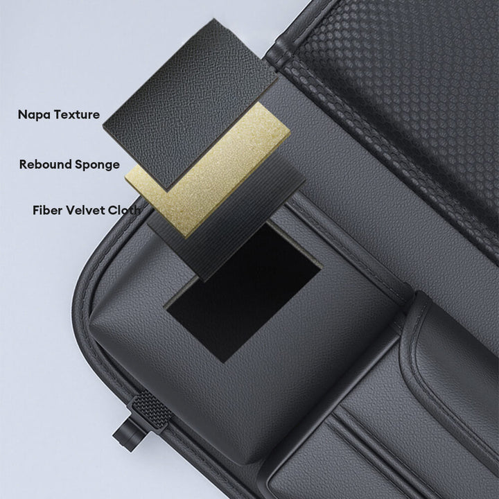 Travel essential: unisex backseat organizer with an extended tray for dining or device use in a car