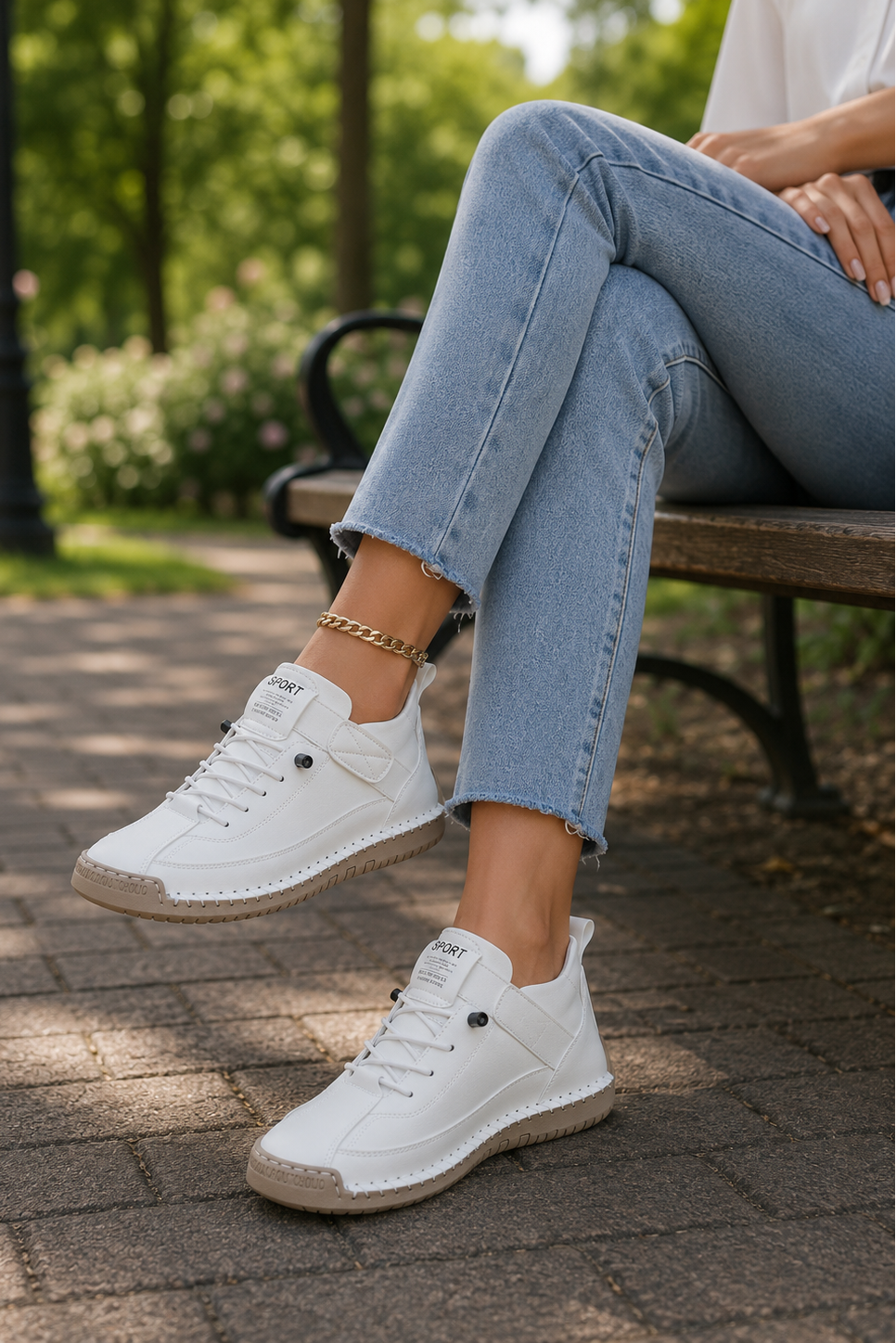 Unisex casual comfort sneakers, versatile style paired with jeans, perfect for everyday wear & active living.