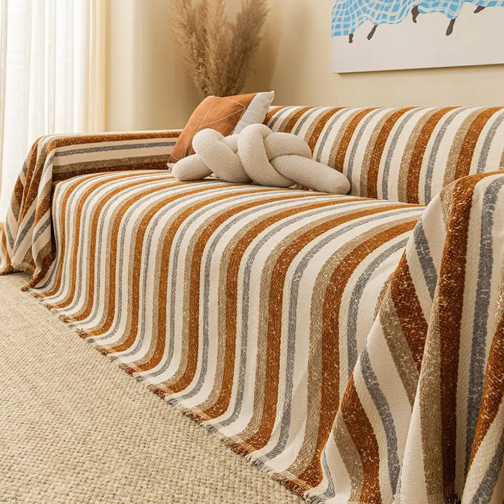 Close-up of the chenille sofa cover texture, highlighting the soft, durable material ideal for furniture protection and home decor.
