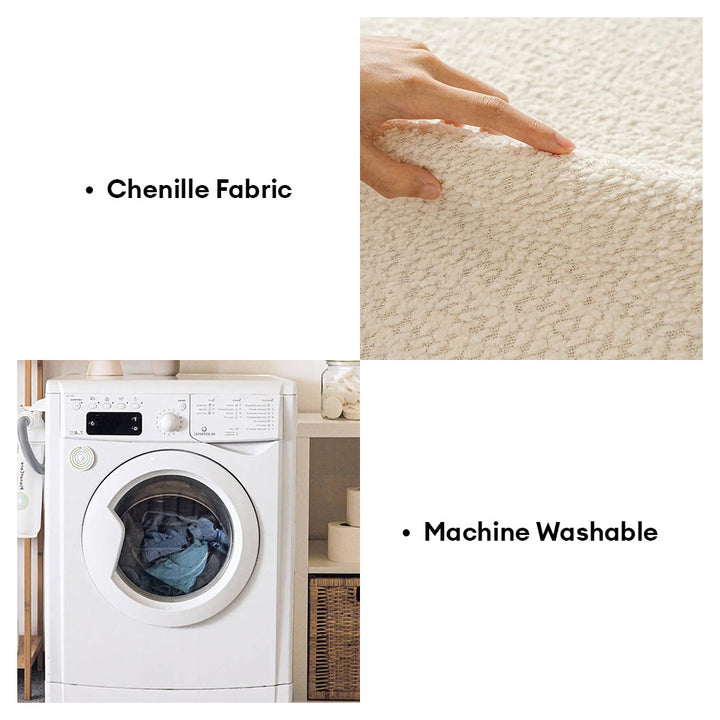 Folded chenille sofa protector, emphasizing its high-quality fabric for comfortable, pet-friendly home decor