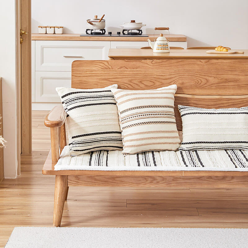 Functional chenille striped couch cover, non-slip, protects against pet wear, stylish decor