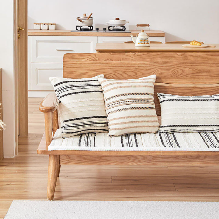 Functional chenille striped couch cover, non-slip, protects against pet wear, stylish decor