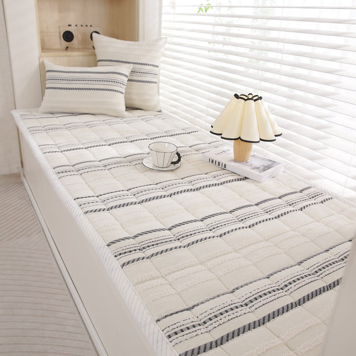 Practical chenille striped couch cover, non-slip, keeps furniture new, pet mat solution