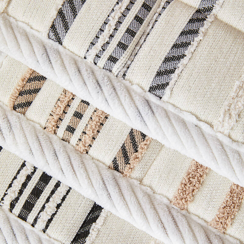 Versatile chenille striped couch cover, non-slip, washable, perfect for sofa protection