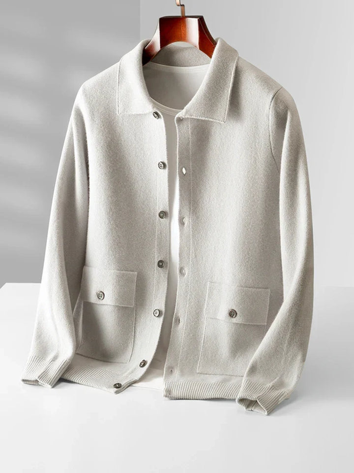 Unisex classic fit cardigan sweater, perfect for cozy everyday layering.