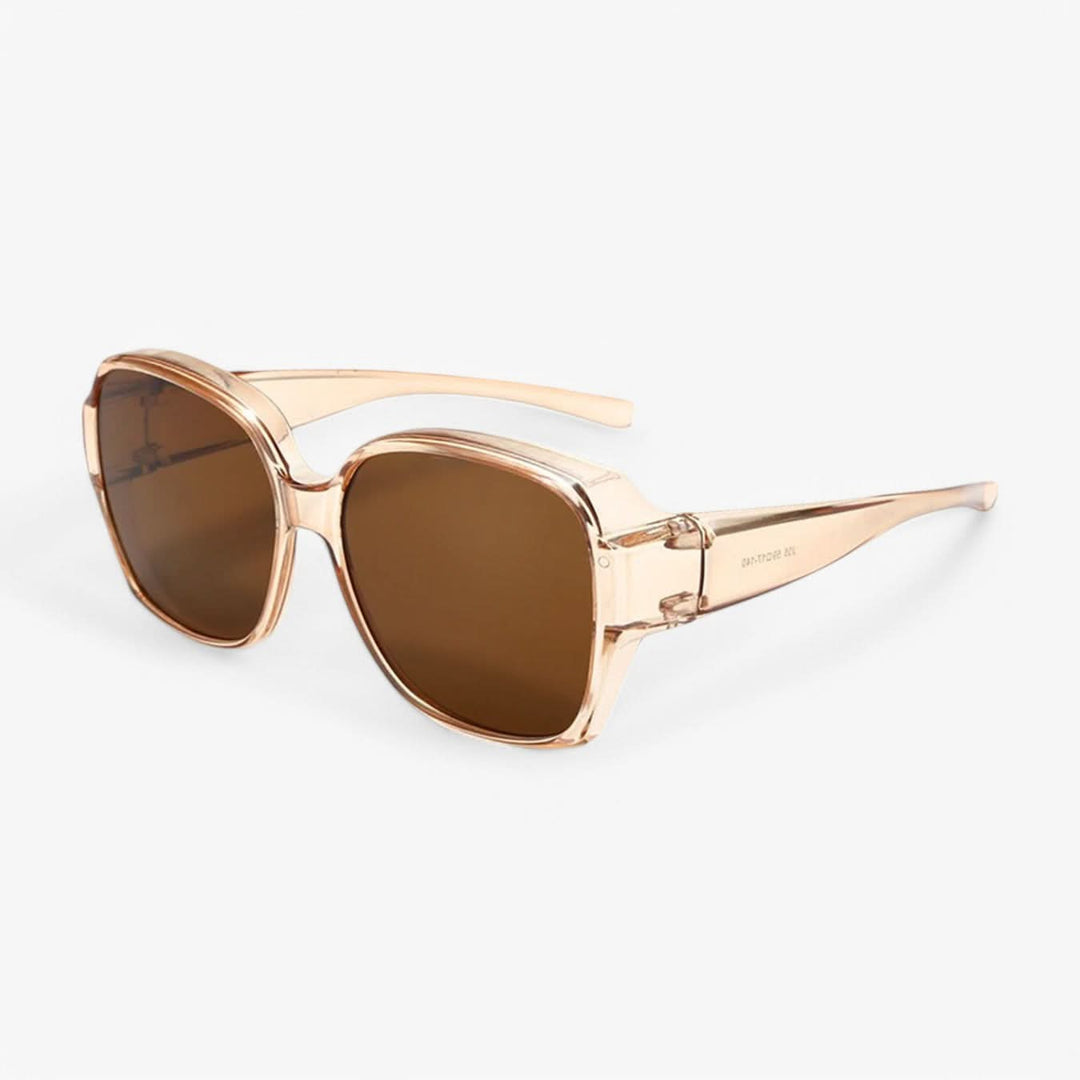 Unisex clip-on sunglasses for prescription eyewear, offering UV400 protection & anti-glare vision clarity.