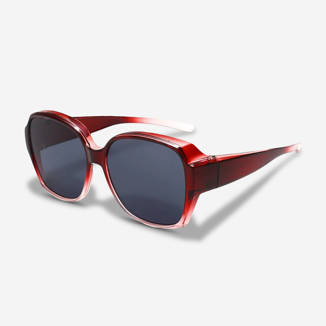 Durable unisex clip-on sunglasses for prescription glasses, ensuring UV400 protection and anti-glare clarity.