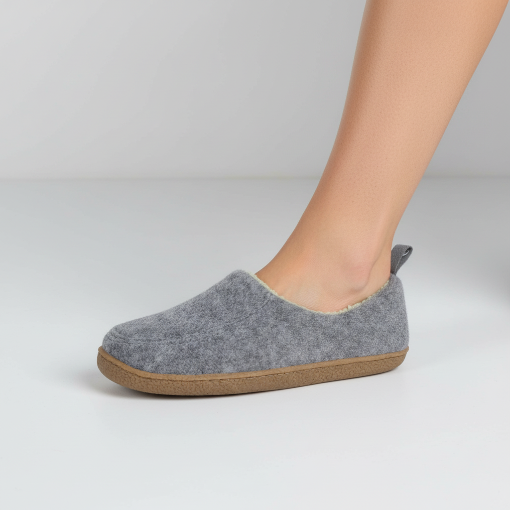 Lined Cloudwalk unisex slippers, felted for warmth, soft & comfortable home shoes for everyday relaxation.