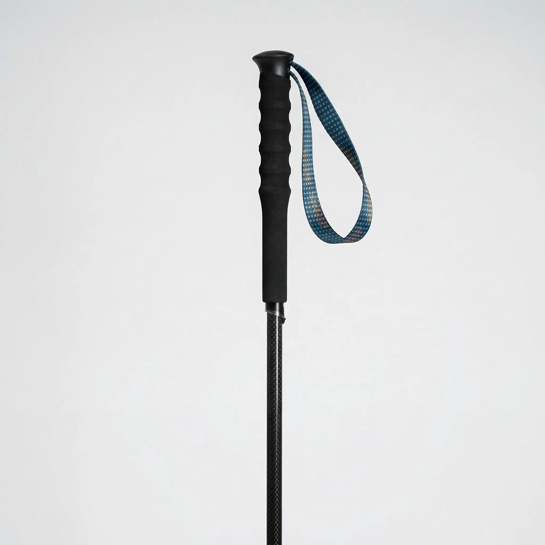 High-performance carbon fiber trekking poles, lightweight and foldable for serious hikers.