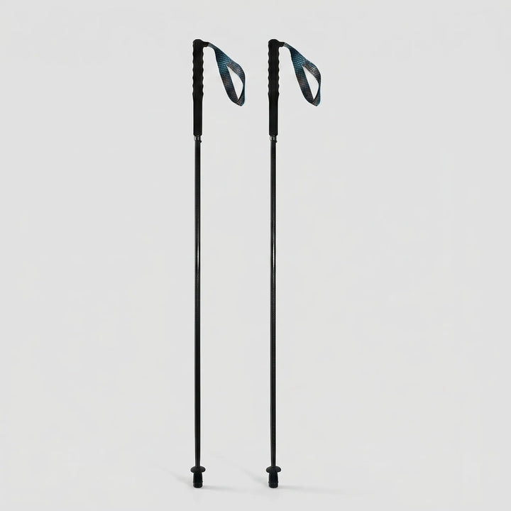 Adjustable, lightweight carbon fiber walking poles, collapsible outdoor gear for any adventure.